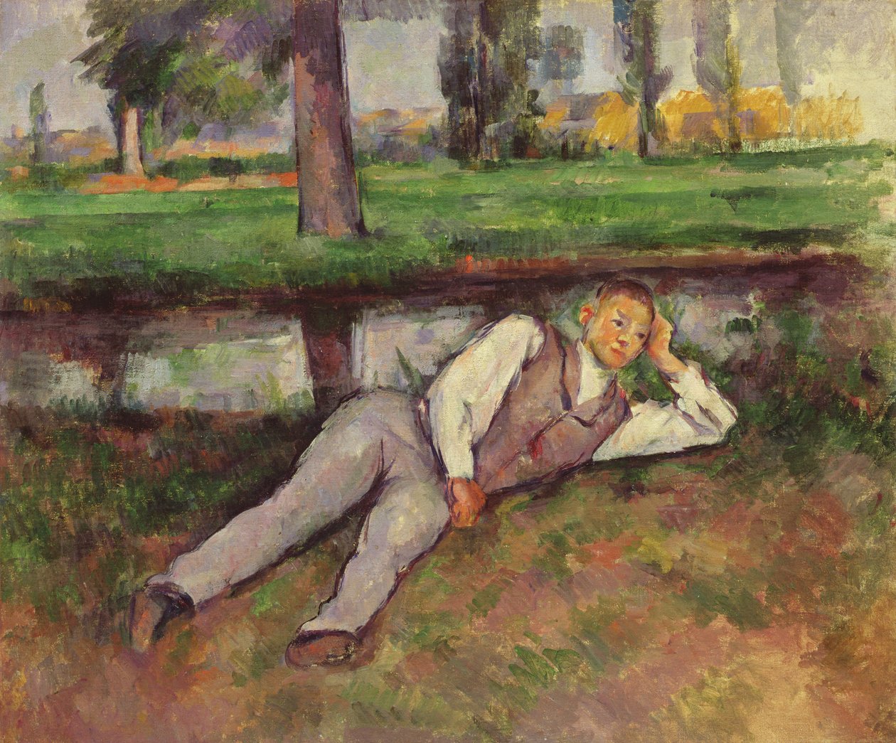 Poika lepää, n. 1887 tekijältä Paul Cézanne