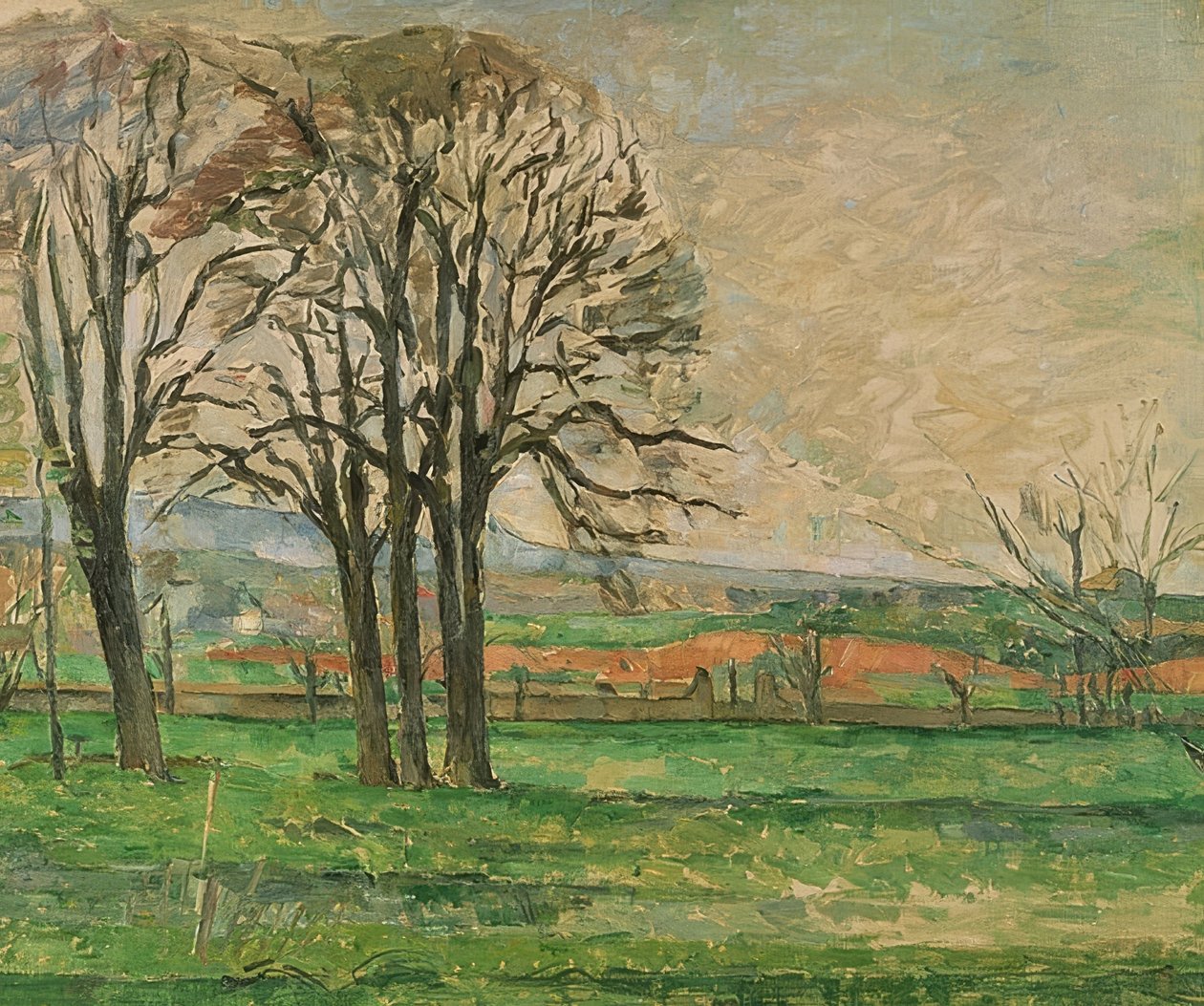 Paljaat puut Jas de Bouffanissa. 1885-86 tekijältä Paul Cézanne