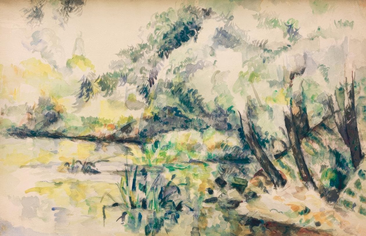 Suovesi (lähellä Melunia?) tekijältä Paul Cézanne