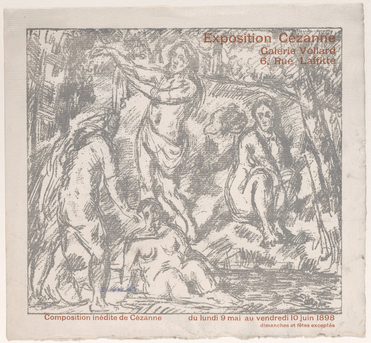 Näyttelyluettelon kansi Cézanne-näyttelyyn Galerie Vollardissa 9.5.-10.6.1898..., 1898. tekijältä Paul Cézanne