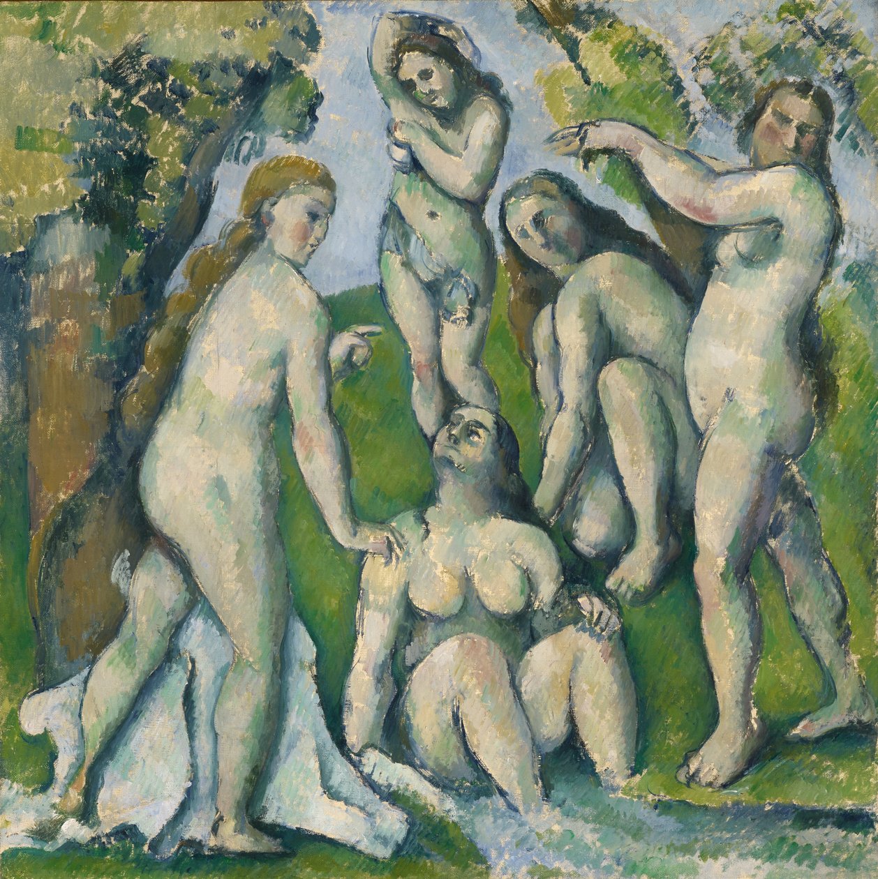 Viisi uimaria, 1885-87 tekijältä Paul Cézanne