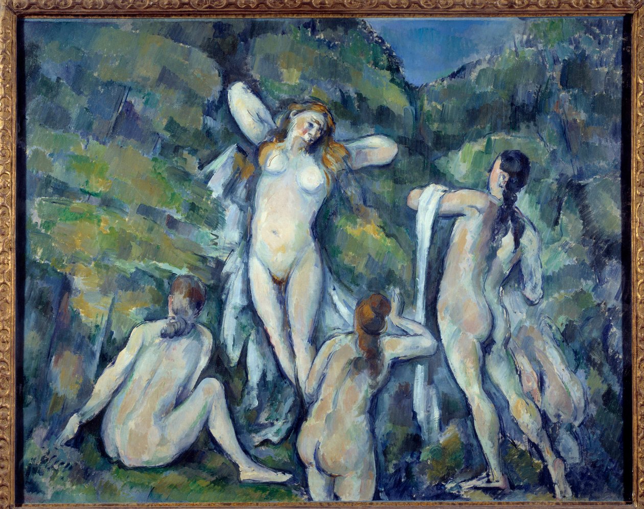 Paul Cezannen (1839-1906) neljä uimaria maalaus 1888 Kööpenhamina, Carlberg Glyptotek tekijältä Paul Cézanne
