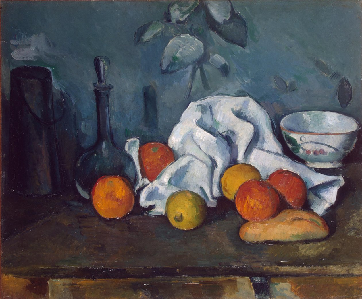 Finnish: Maitoannostelija, karahvi ja kulho Maitoannostelija, karahvi ja kulho tekijältä Paul Cézanne