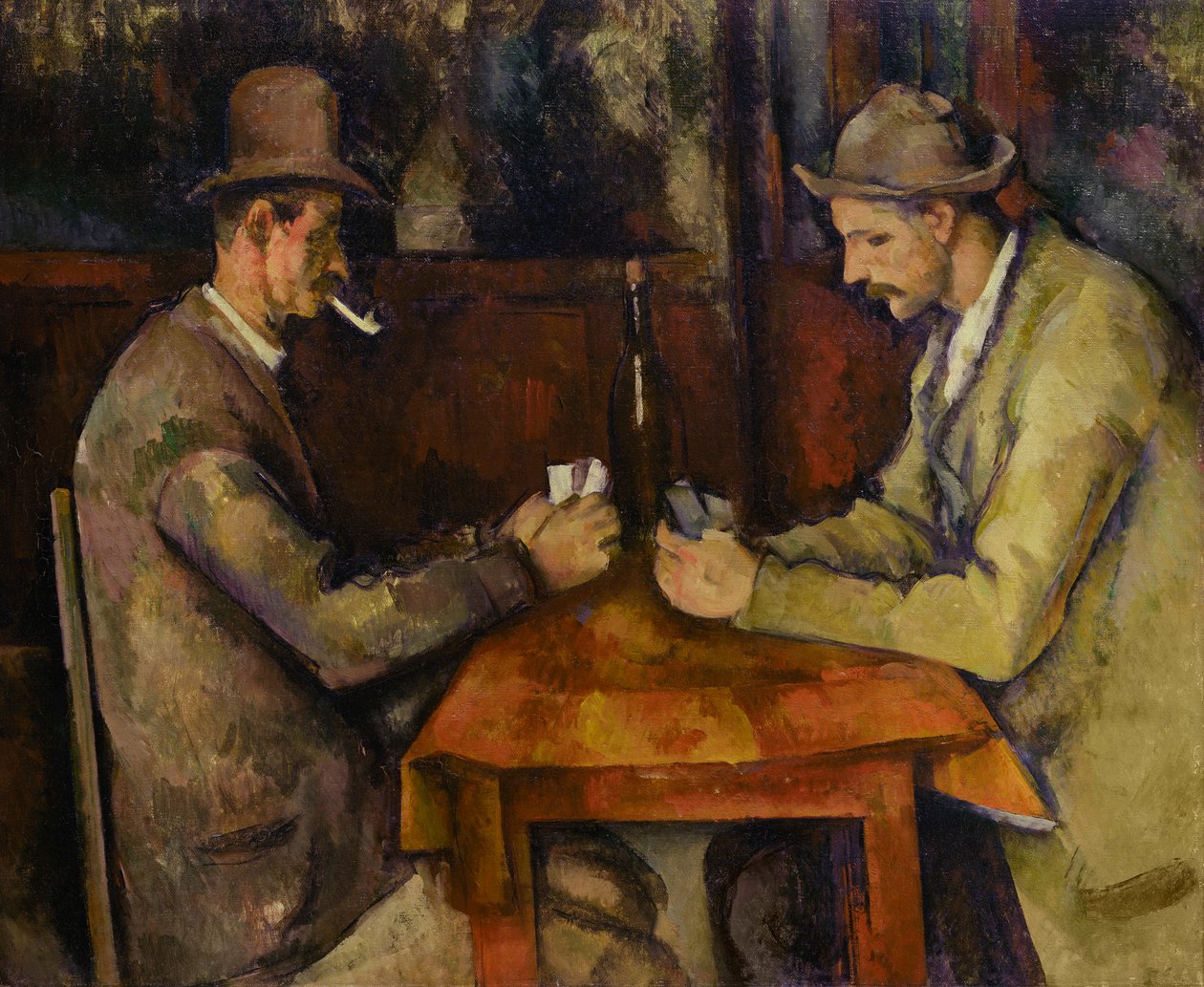 ranska: Les Joueurs de cartes Kortinpelaajat tekijältä Paul Cézanne