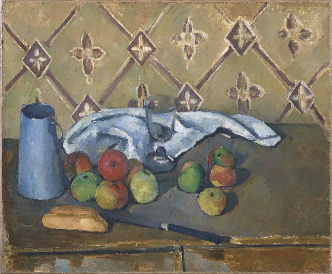 Hedelmä-, Serviette- ja maitokannu tekijältä Paul Cézanne
