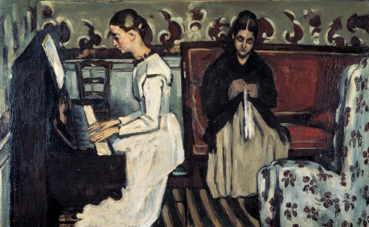 Tyttö Tannhauserin pianoalkusoittossa, v. 1868. tekijältä Paul Cézanne