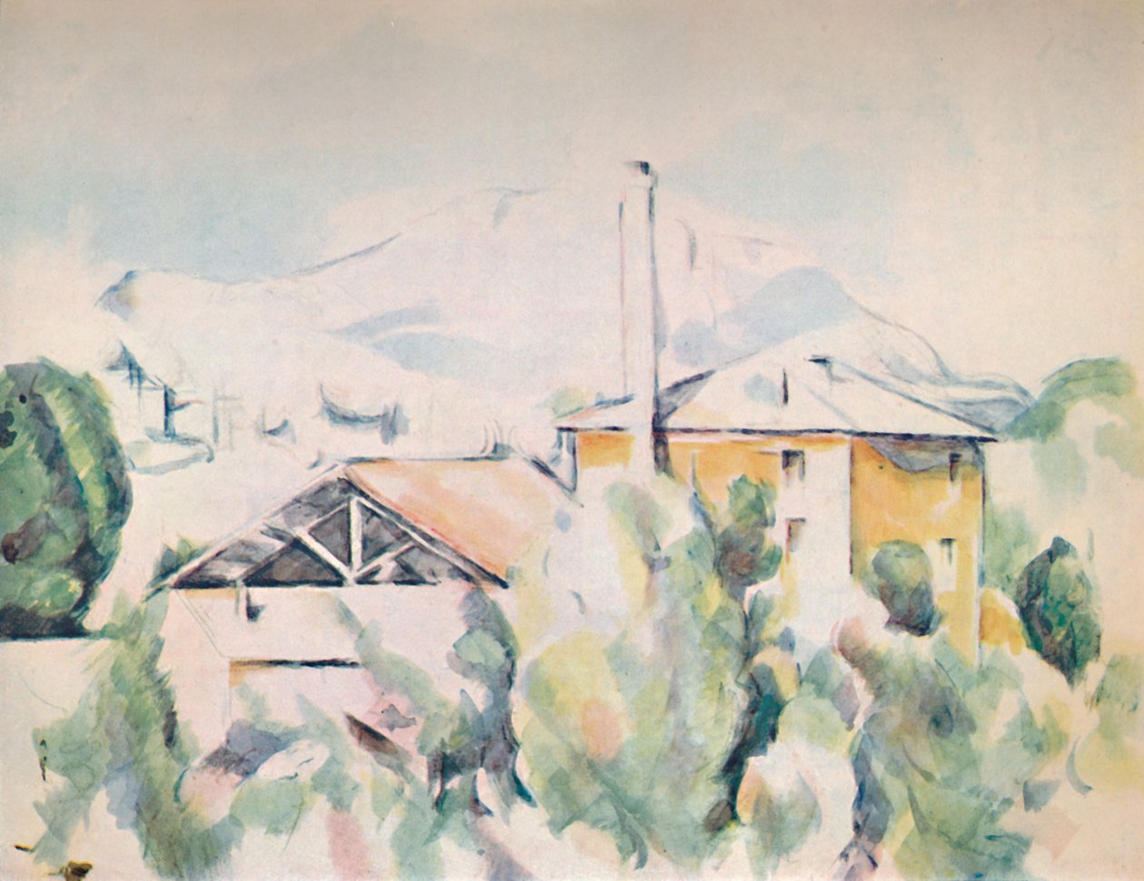 Taloja maisemassa, 1923 tekijältä Paul Cézanne