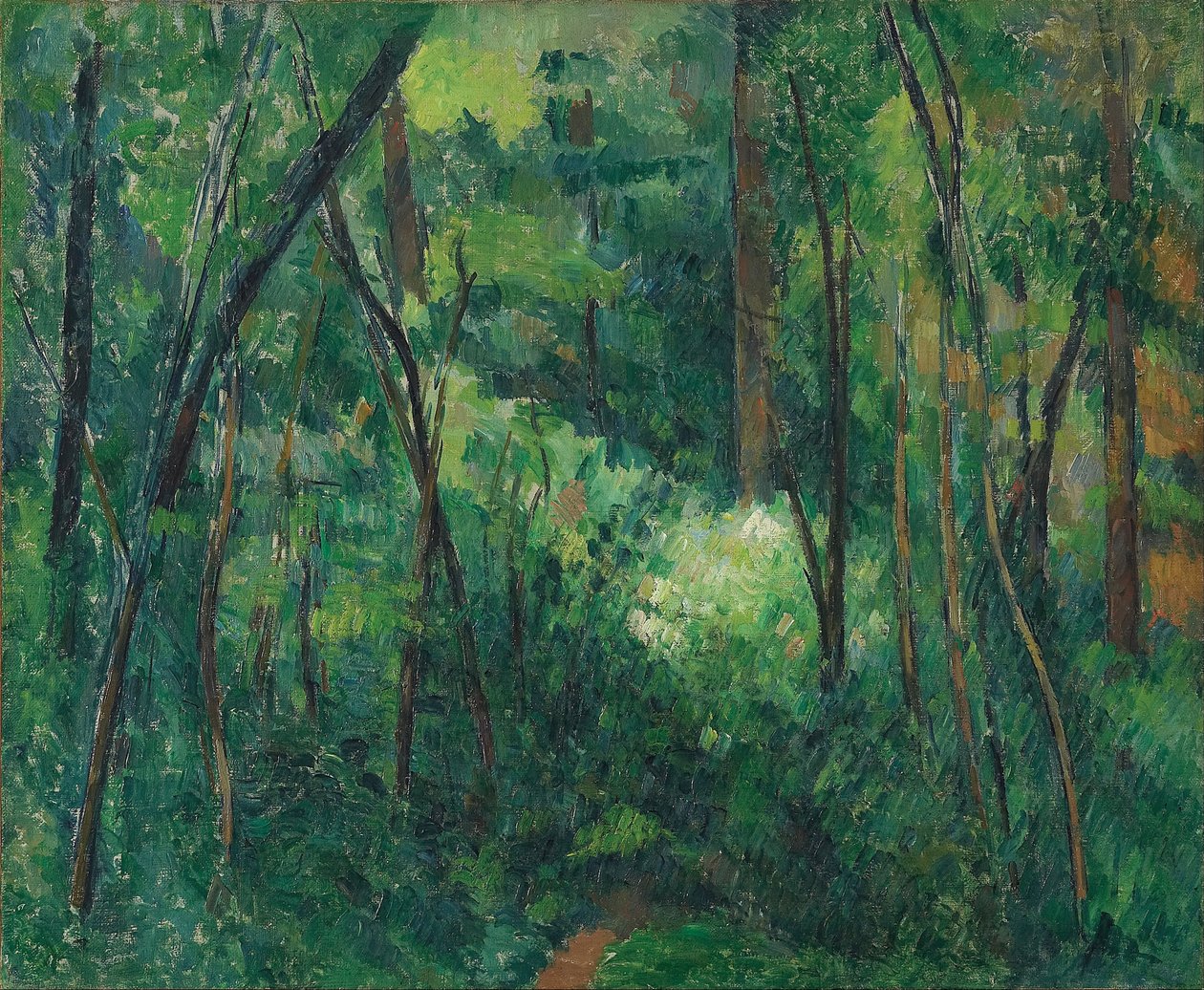 Metsän sisäpiha, n. 1885 tekijältä Paul Cézanne