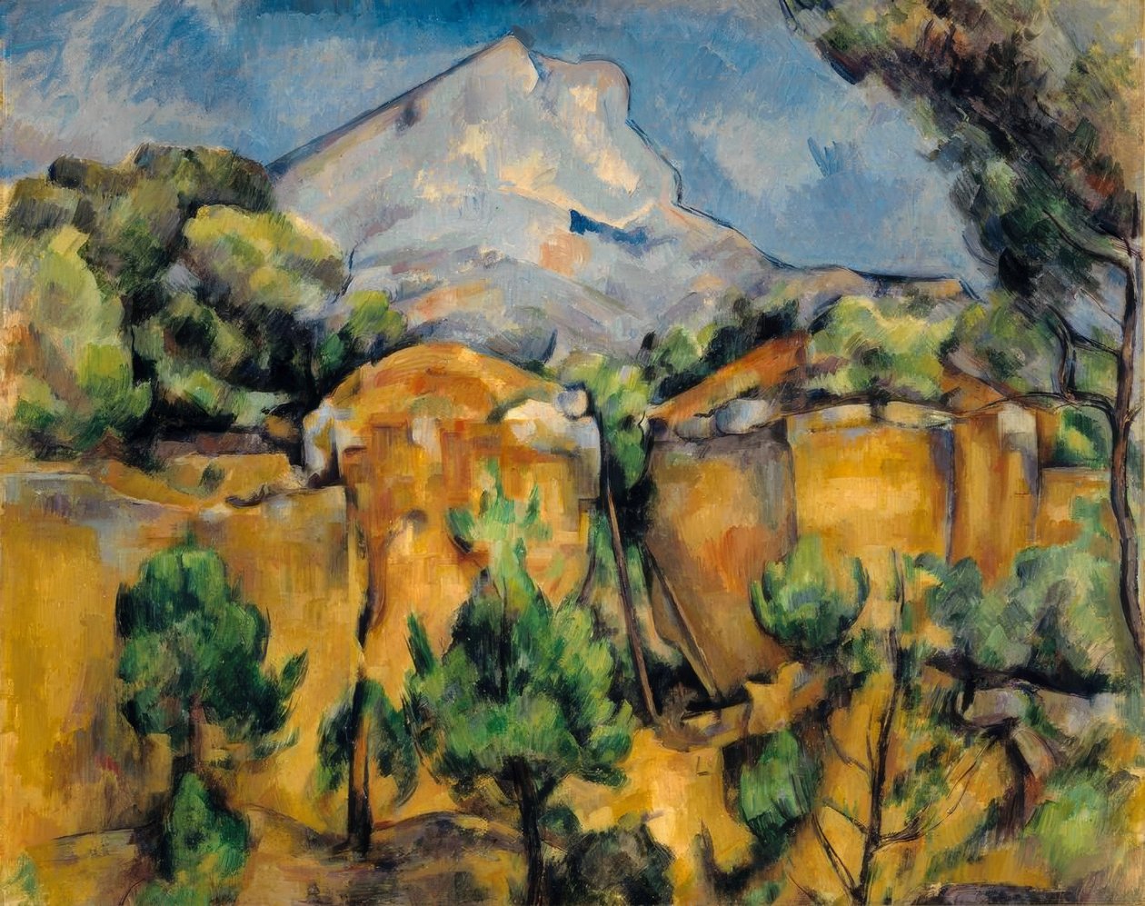 Sainte-Victoire-vuori Bibémusista katsottuna tekijältä Paul Cézanne