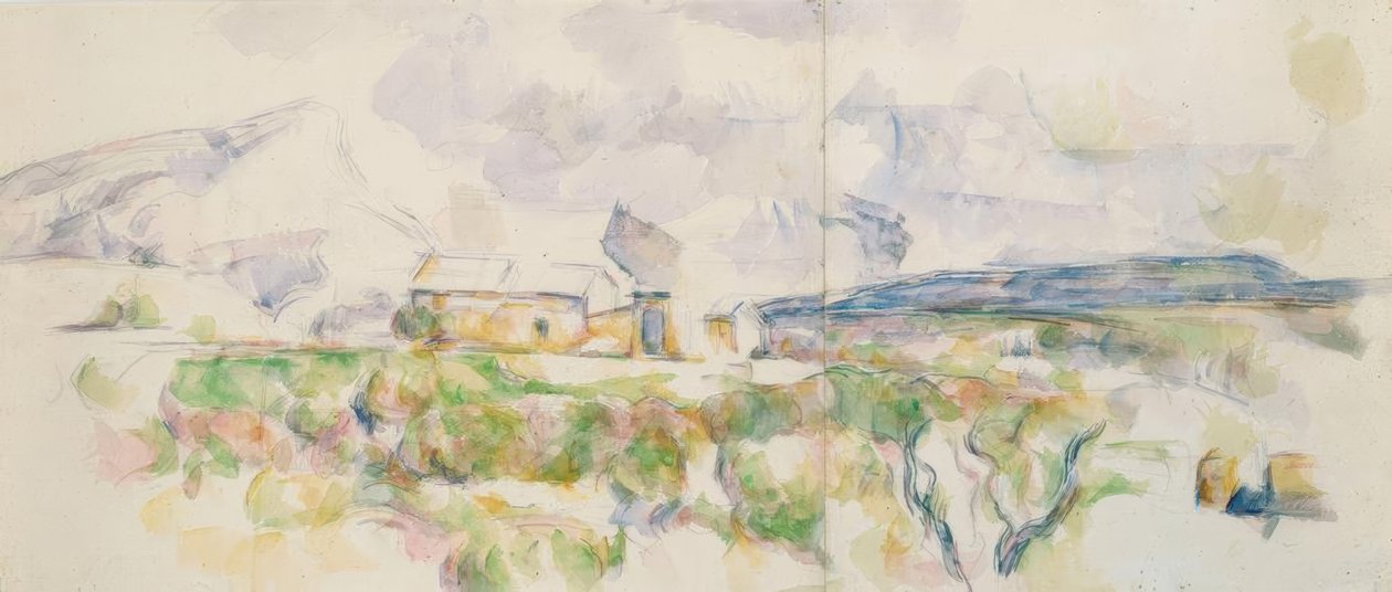Sainte-Victoire-vuori Lauvesilta nähtynä tekijältä Paul Cézanne