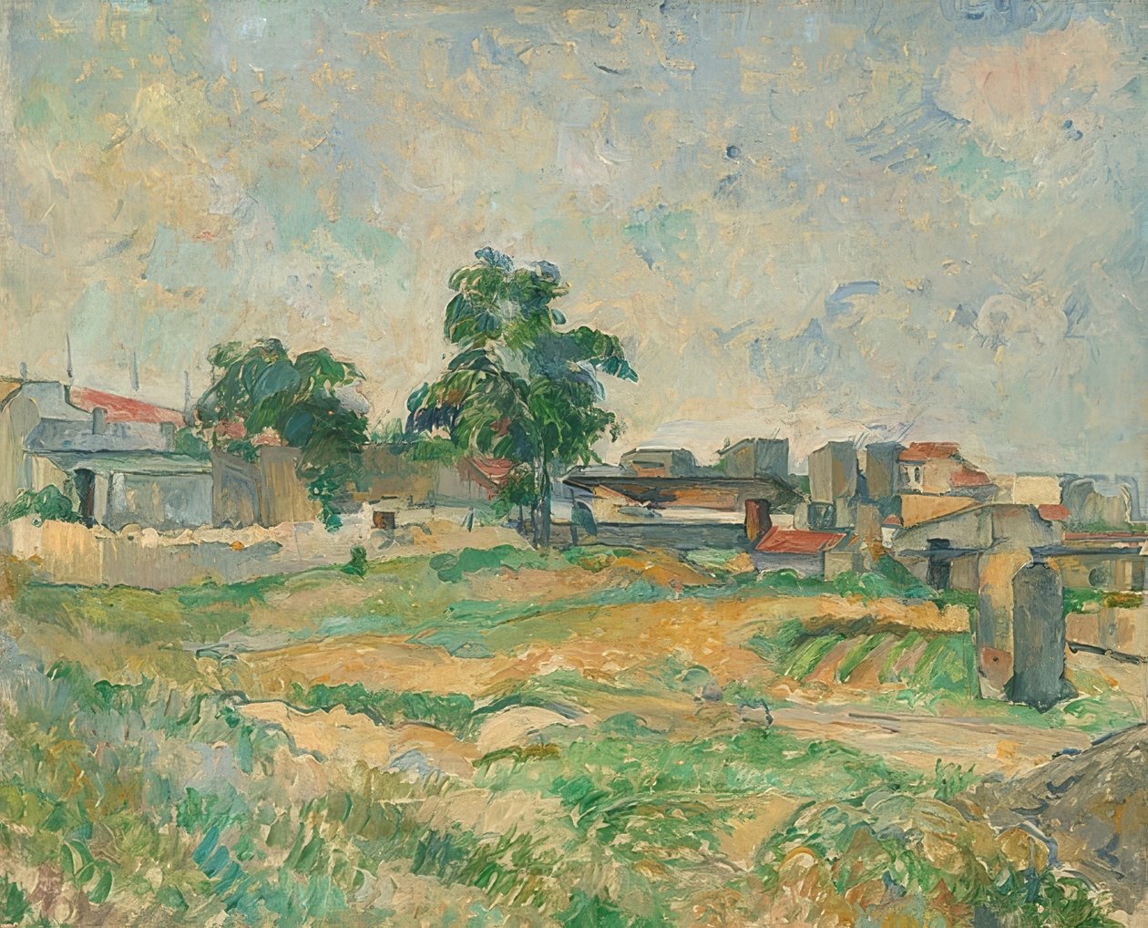 Maisema Pariisin lähellä. Noin 1876 tekijältä Paul Cézanne