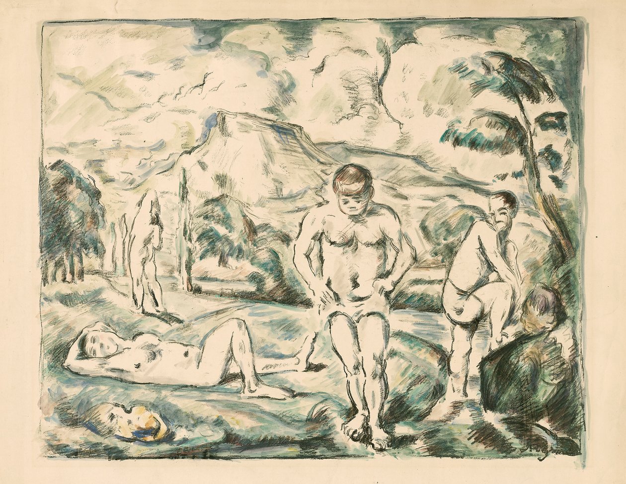 Isot uimarit tekijältä Paul Cézanne
