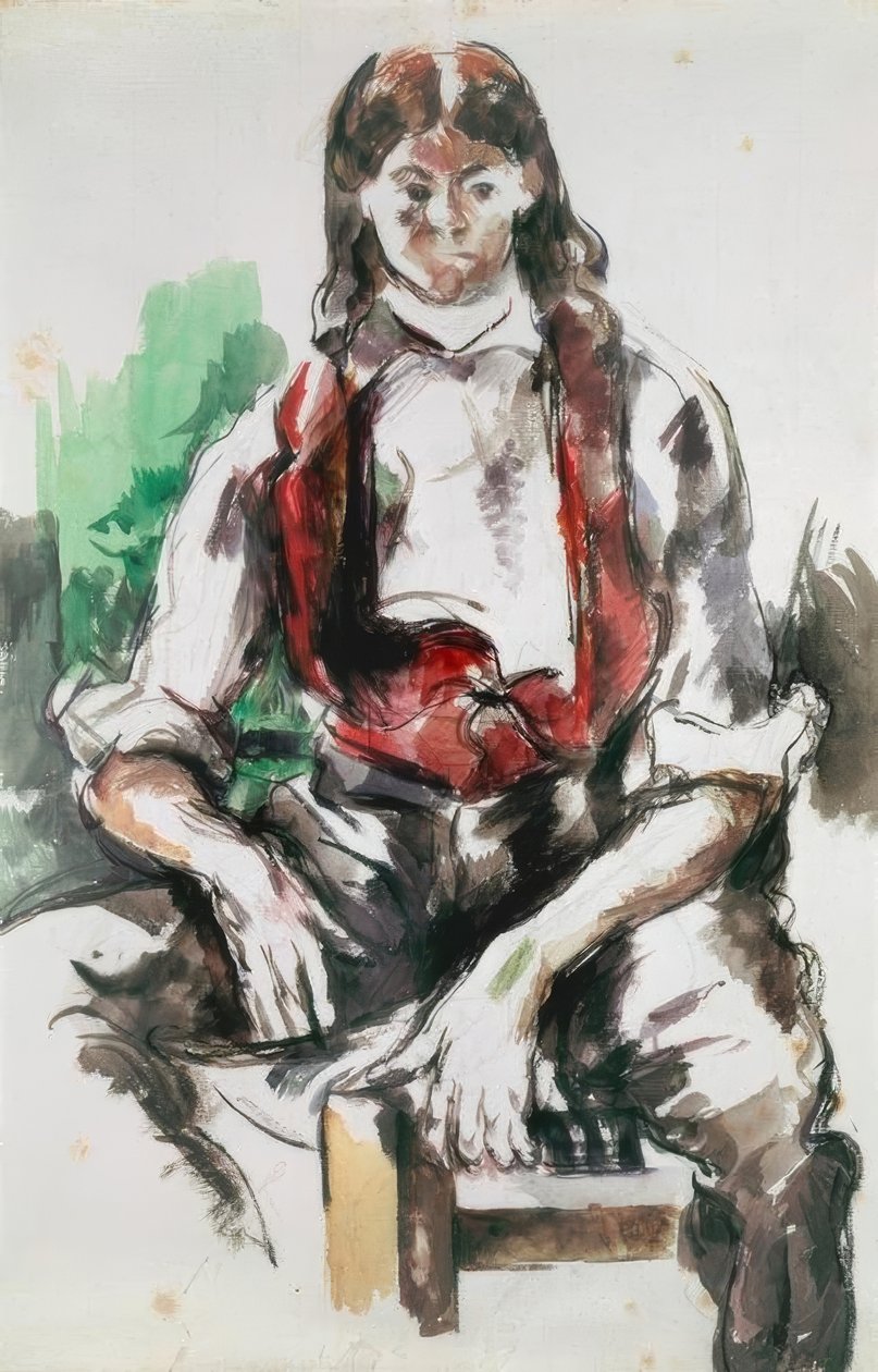 Poika punaisessa liivissä tekijältä Paul Cézanne
