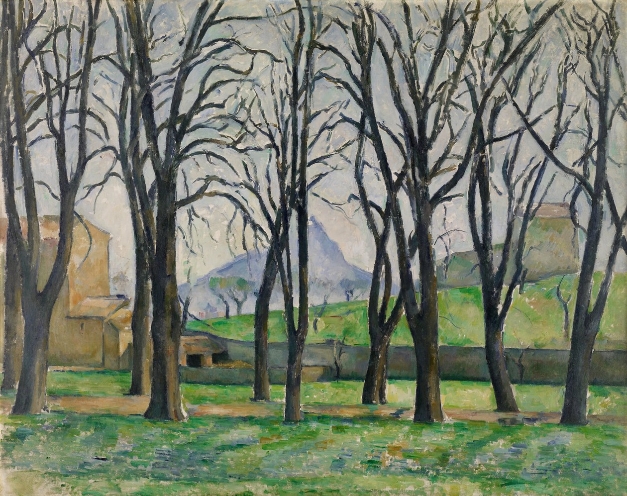 Jas de Bouffanin kastanjapuut talvella tekijältä Paul Cézanne