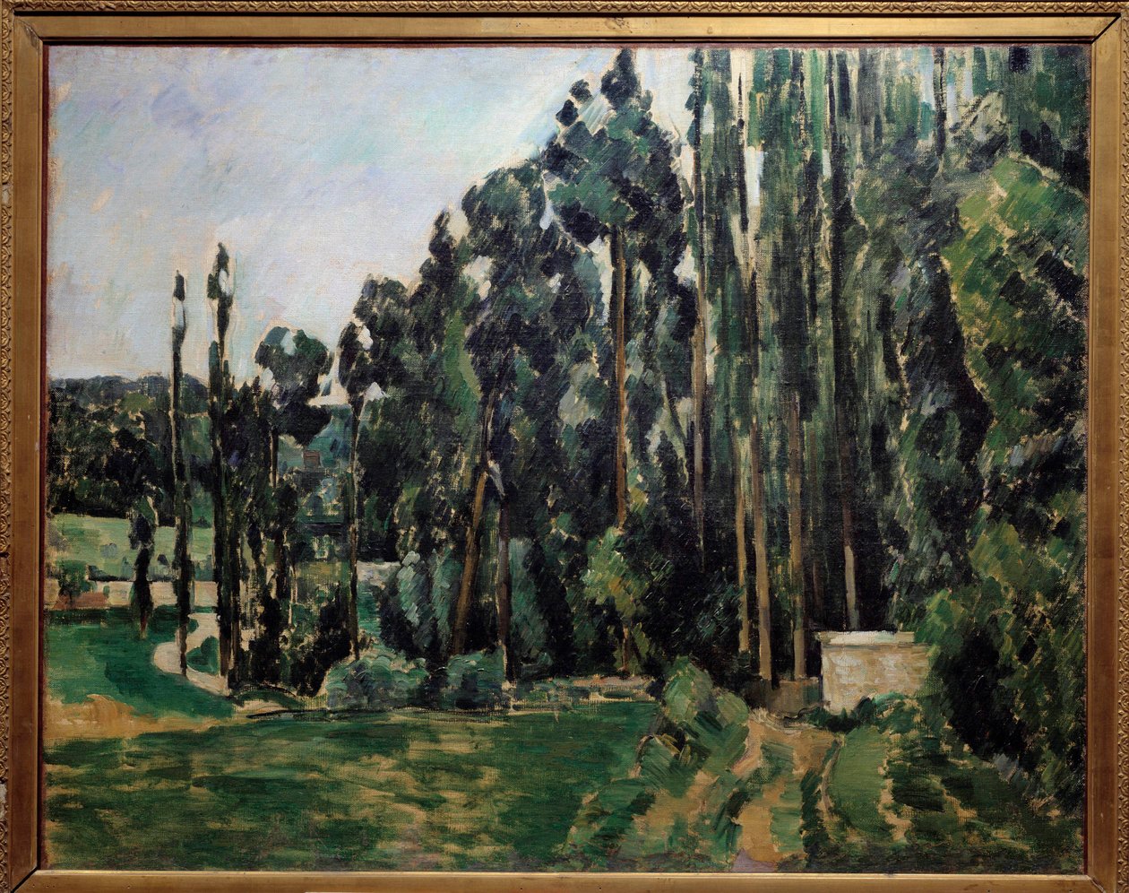 Les poplars Paul Cezannen (1839-1906) maalaus 1879 su. 0,65x0,81 m Pariisi, musee d