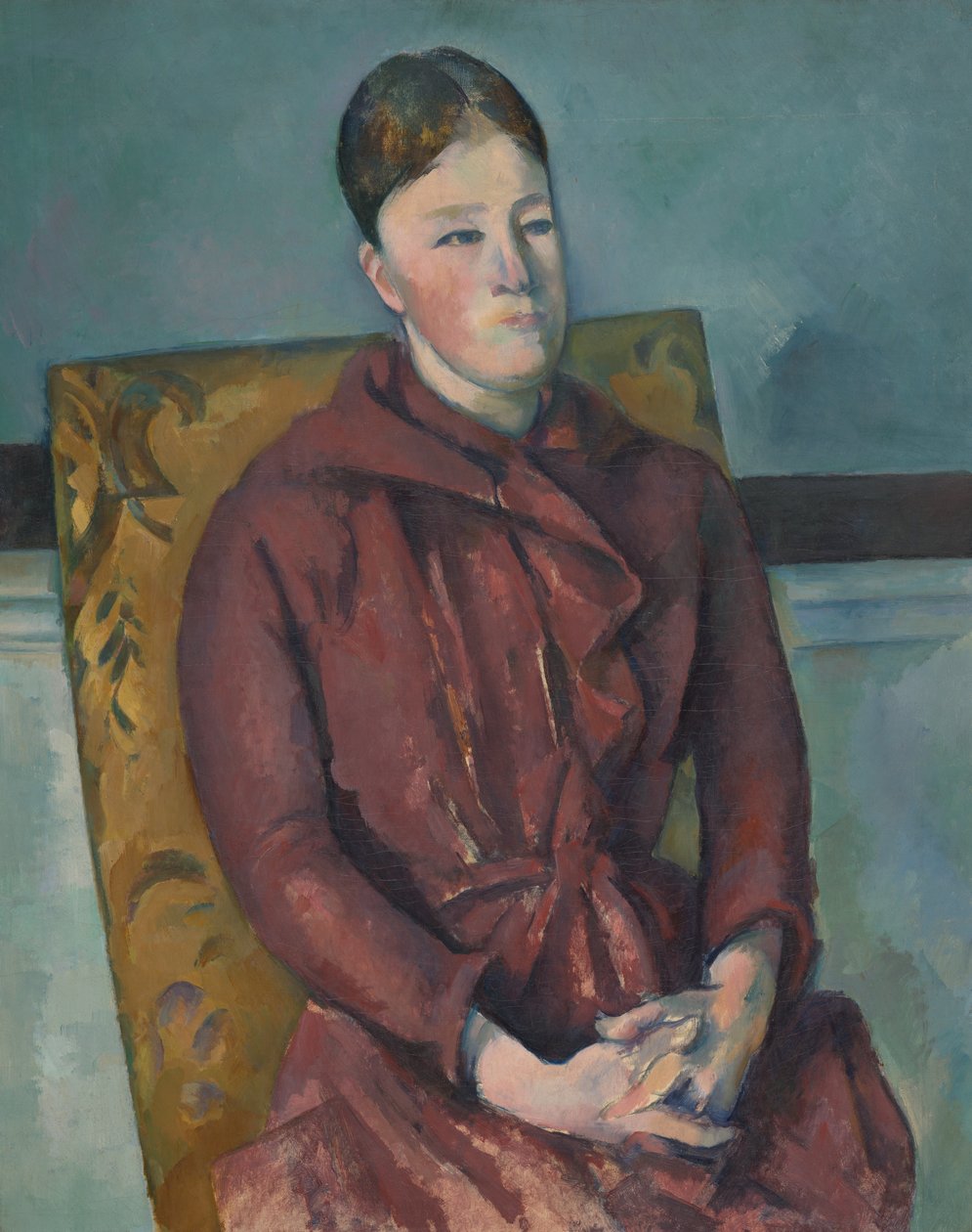 Madame Cezanne keltaisessa tuolissa tekijältä Paul Cézanne