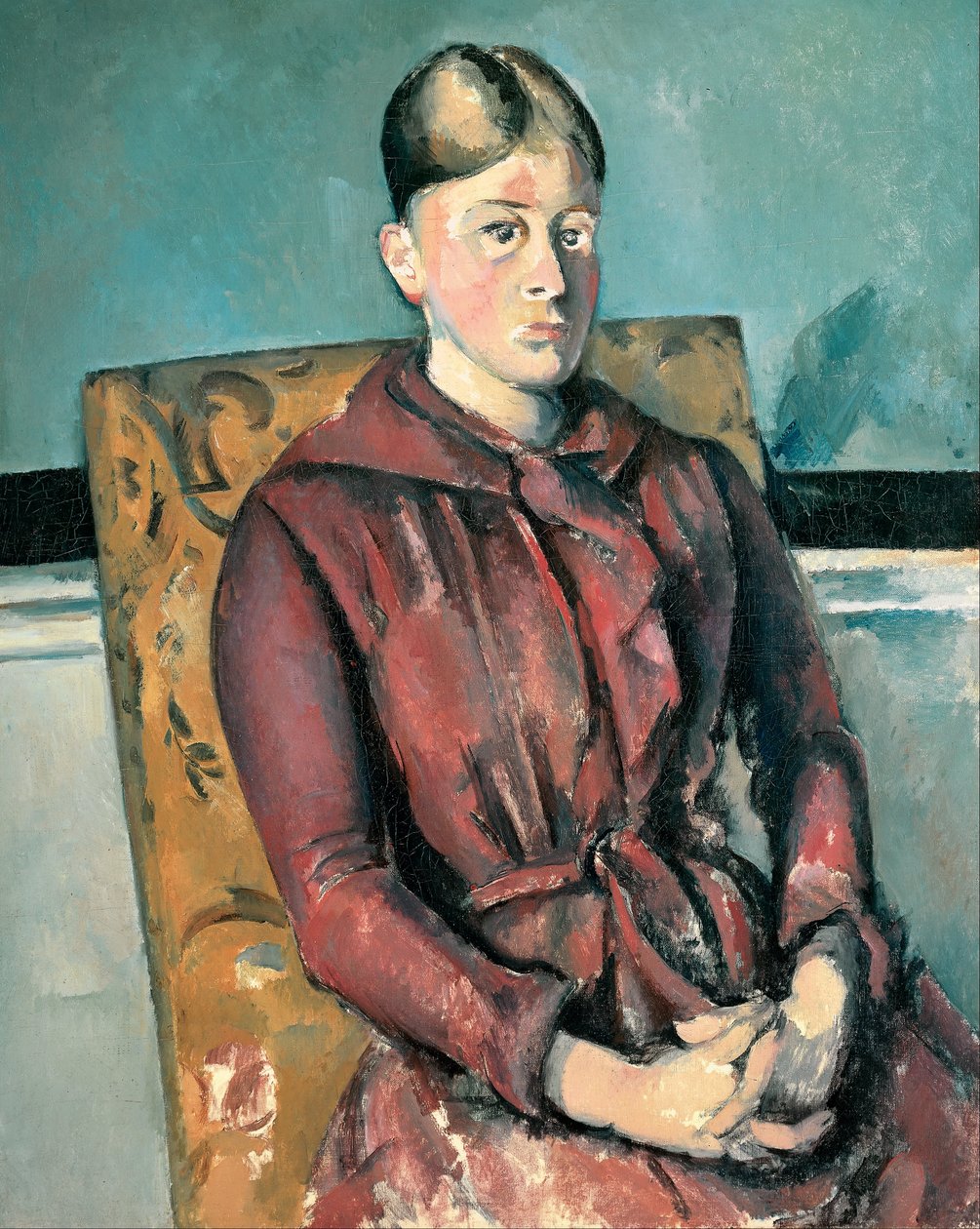 Madame Cézanne keltaisessa nojatuolissa tekijältä Paul Cézanne
