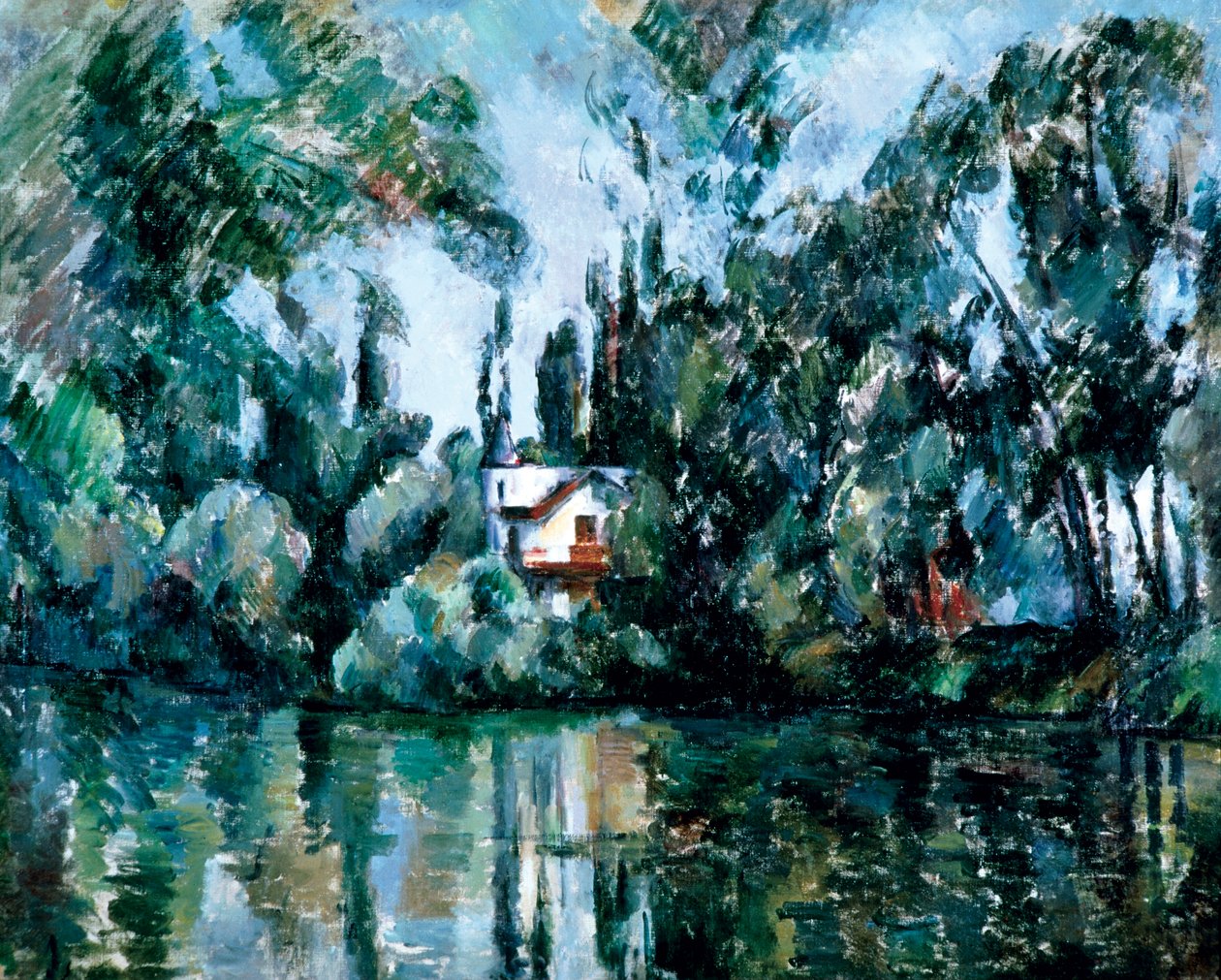 Talo Marnen rannalla (Île Machefer Saint-Maur-des-Fossésissa) tekijältä Paul Cézanne