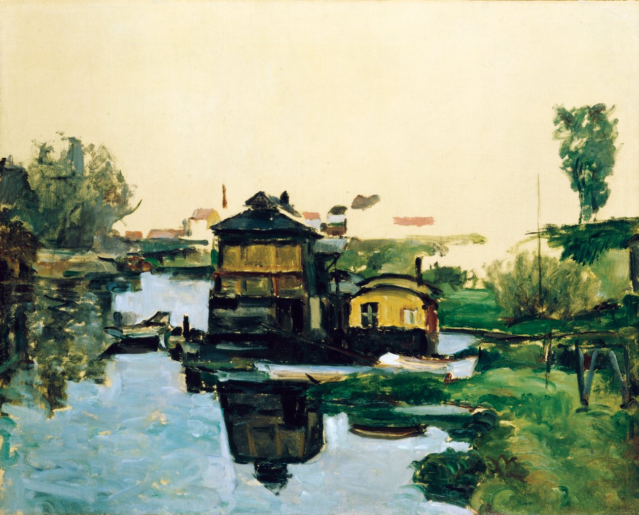 Kelluvat talot joella tekijältä Paul Cézanne