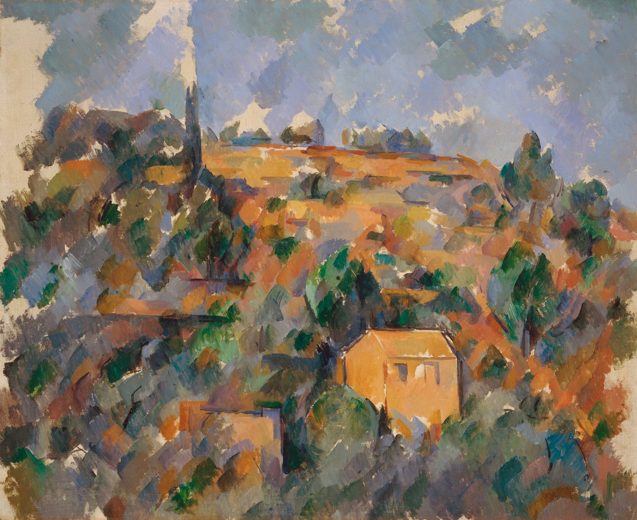 Taloja kukkulalla, Provence tekijältä Paul Cézanne