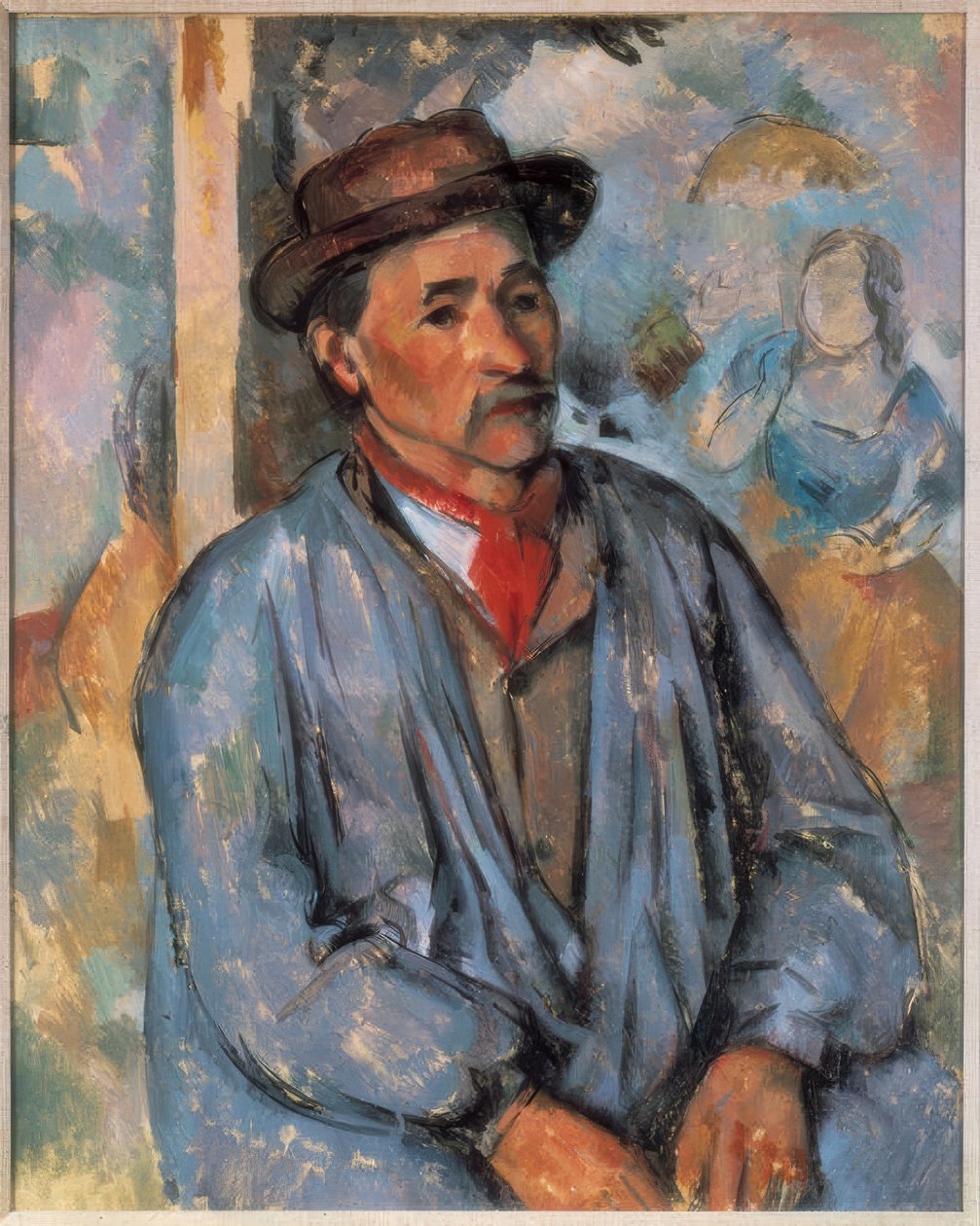 Mies sinisessä haalarissa tekijältä Paul Cézanne