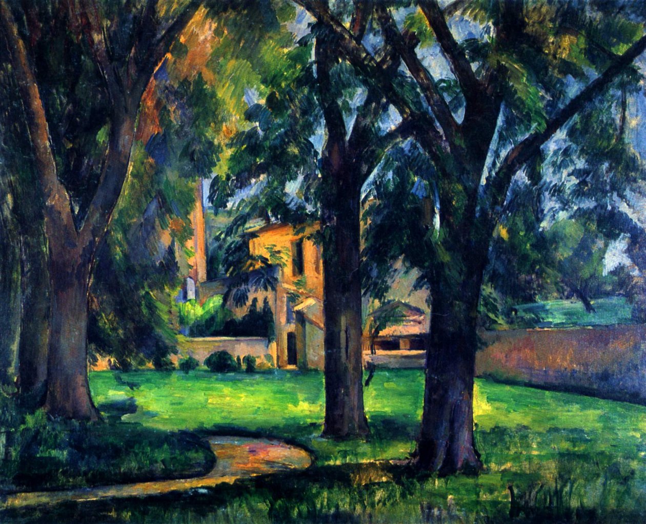 Kastanjapuut ja Jas de Bouffanin tila tekijältä Paul Cézanne