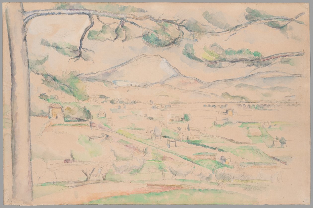 Montagne Saint-Victoire (Kaaren laakso) tekijältä Paul Cézanne