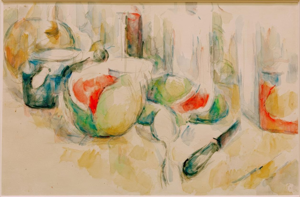 Nature morte avec pastèque entamée tekijältä Paul Cézanne