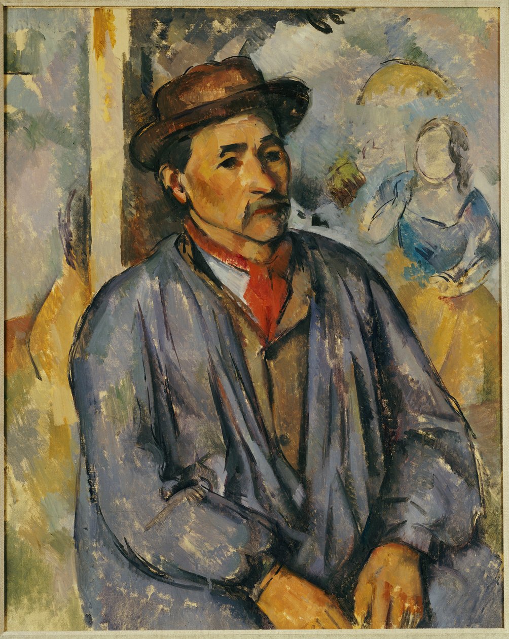Talonpoika sinisessä paidassa tekijältä Paul Cézanne