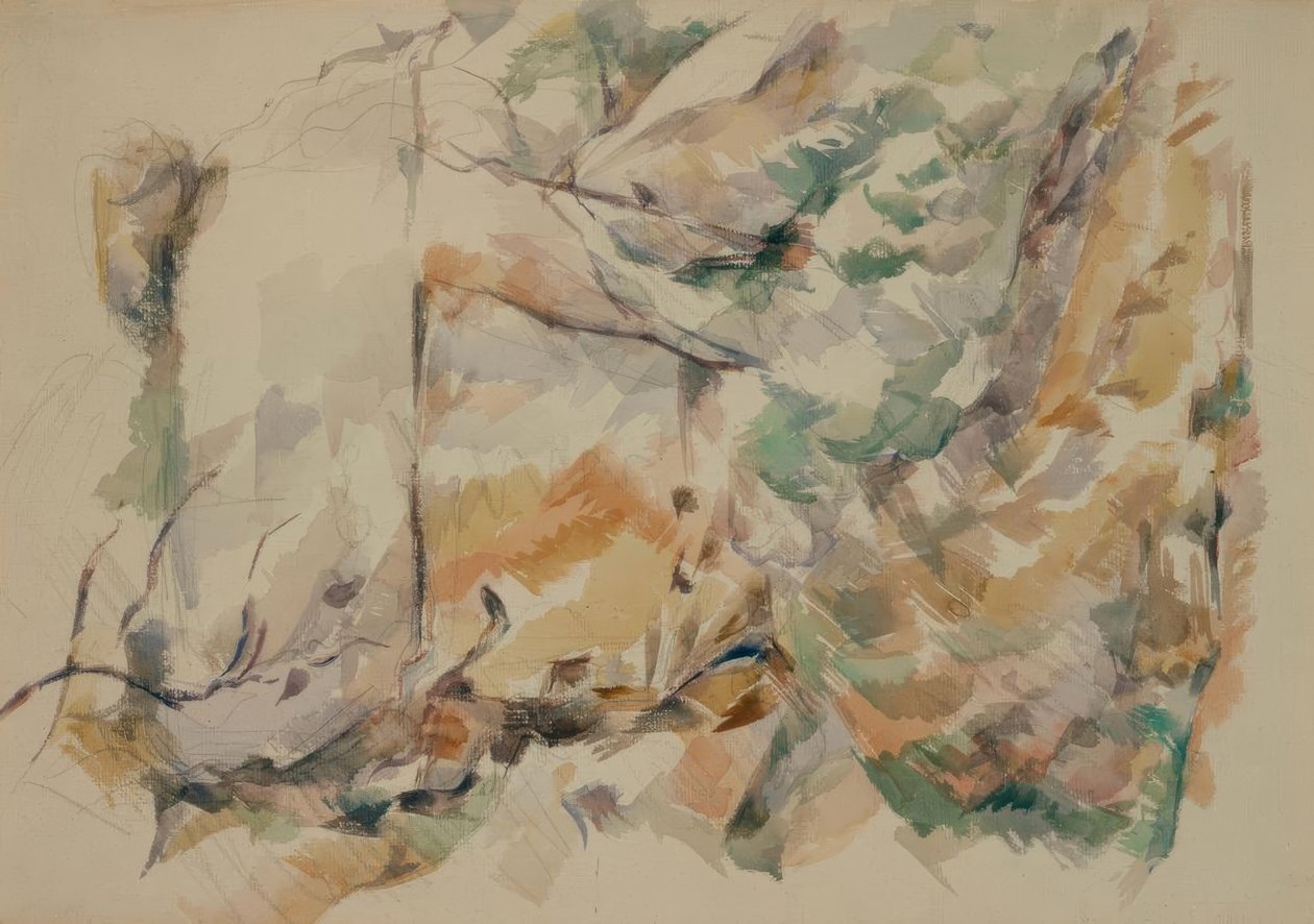 Kivet lähellä Château-Noirin yläpuolella olevia luolia tekijältä Paul Cézanne
