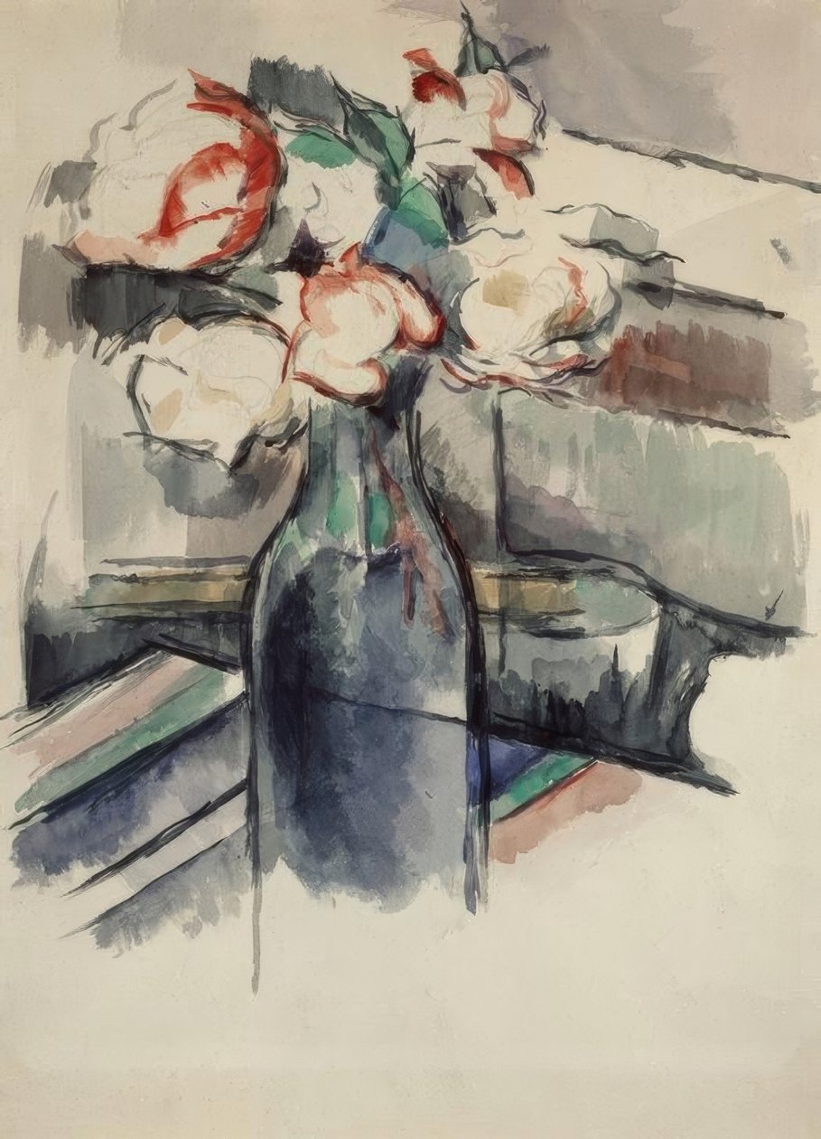 Ruusuja pullossa tekijältä Paul Cézanne