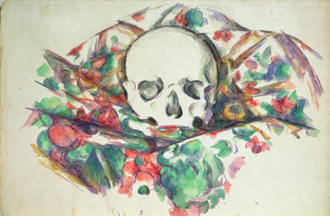 Skull on Drapery, n. 1902-06 tekijältä Paul Cézanne