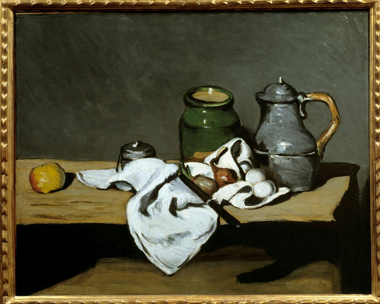 Paul Cezannen (1839-1906) asetelma vedenkeittimessä 1869 Su. 0,64x0,81 m Pariisi, musee d