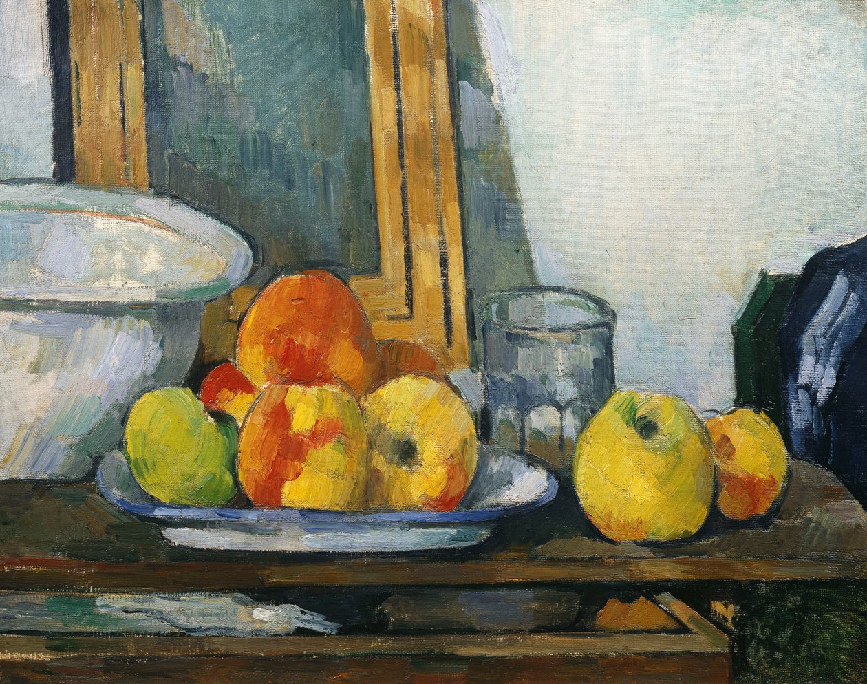 Asetelma avoimella laatikolla, n. 1879-1882 tekijältä Paul Cézanne