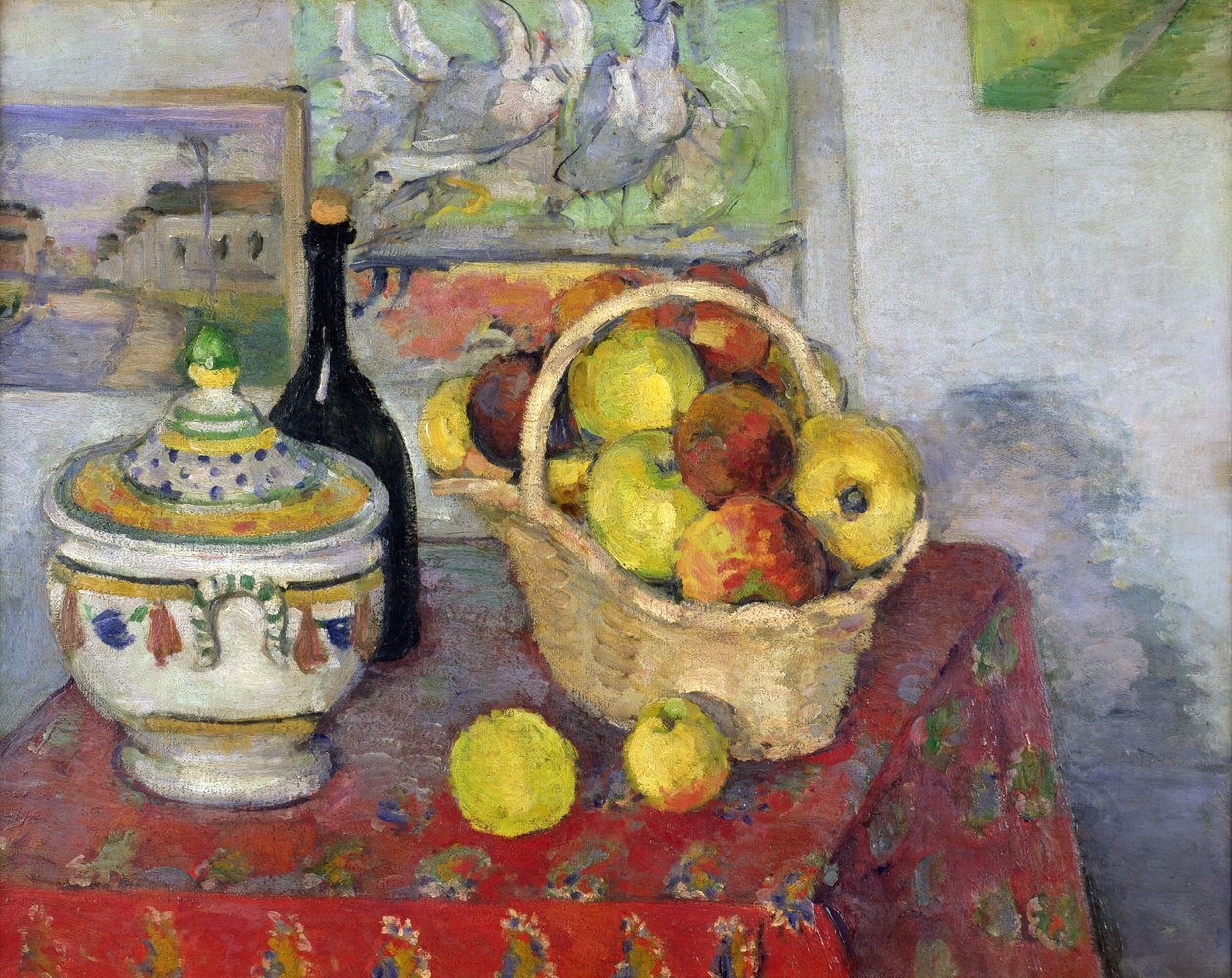 Asetelma Tureenin kanssa, n. 1877 tekijältä Paul Cézanne