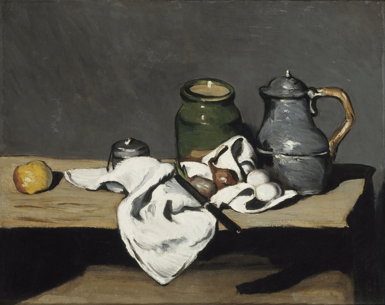 Asetelma vedenkeittimellä tekijältä Paul Cézanne