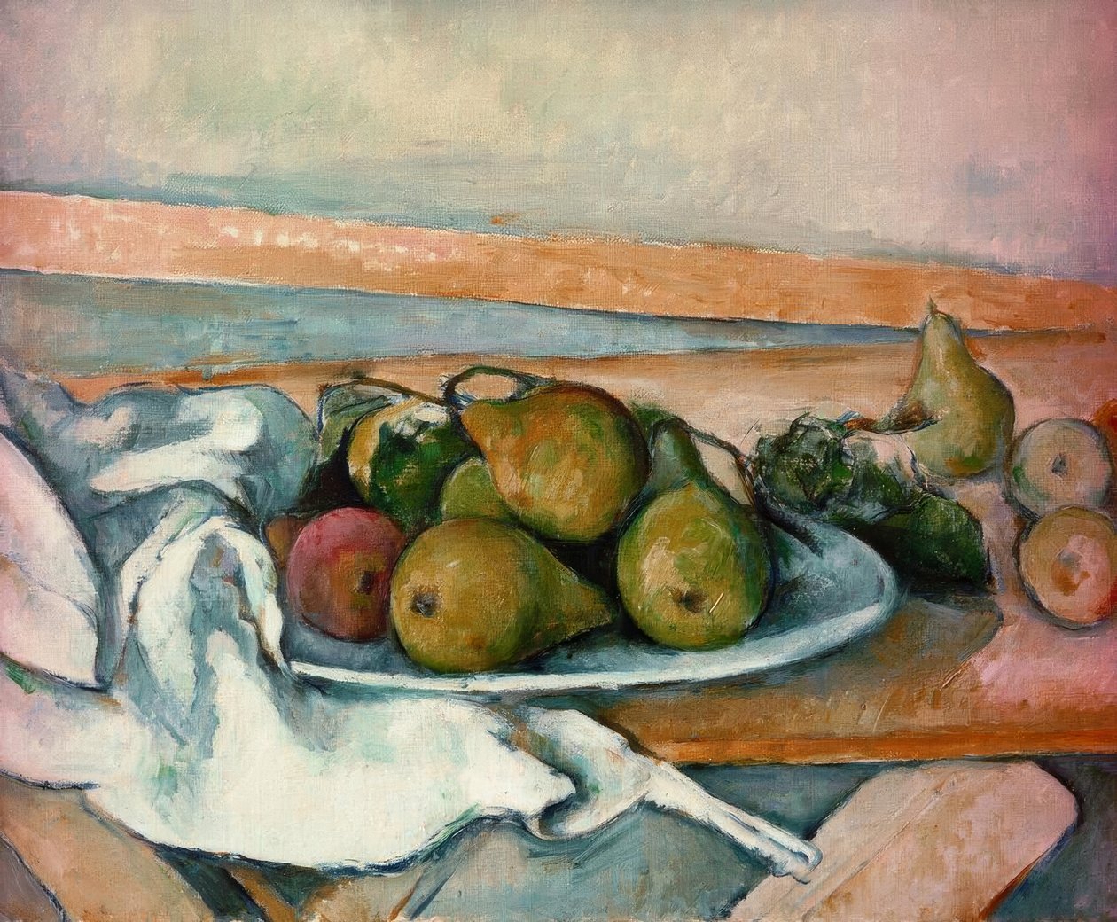 Asetelma päärynöiden kanssa tekijältä Paul Cézanne