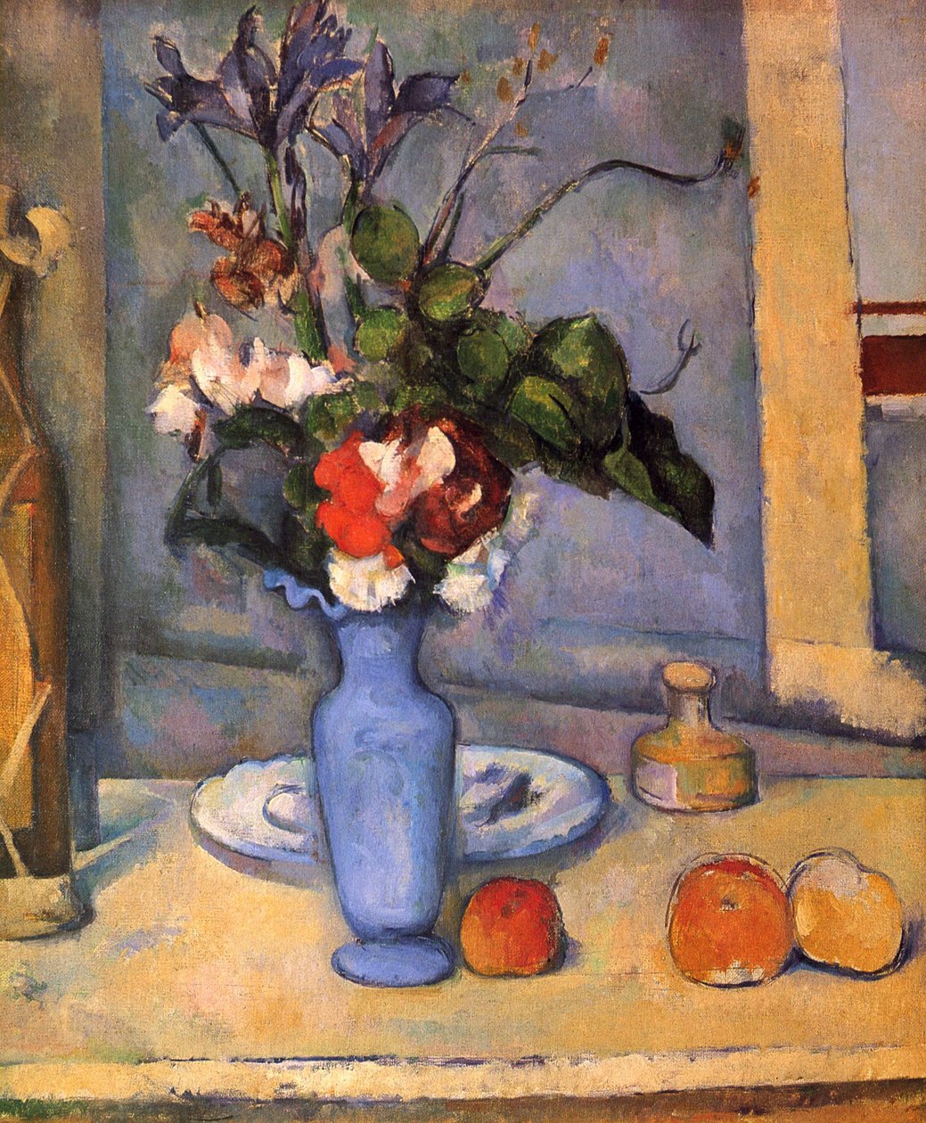 Asetelma sininen maljakko tekijältä Paul Cézanne