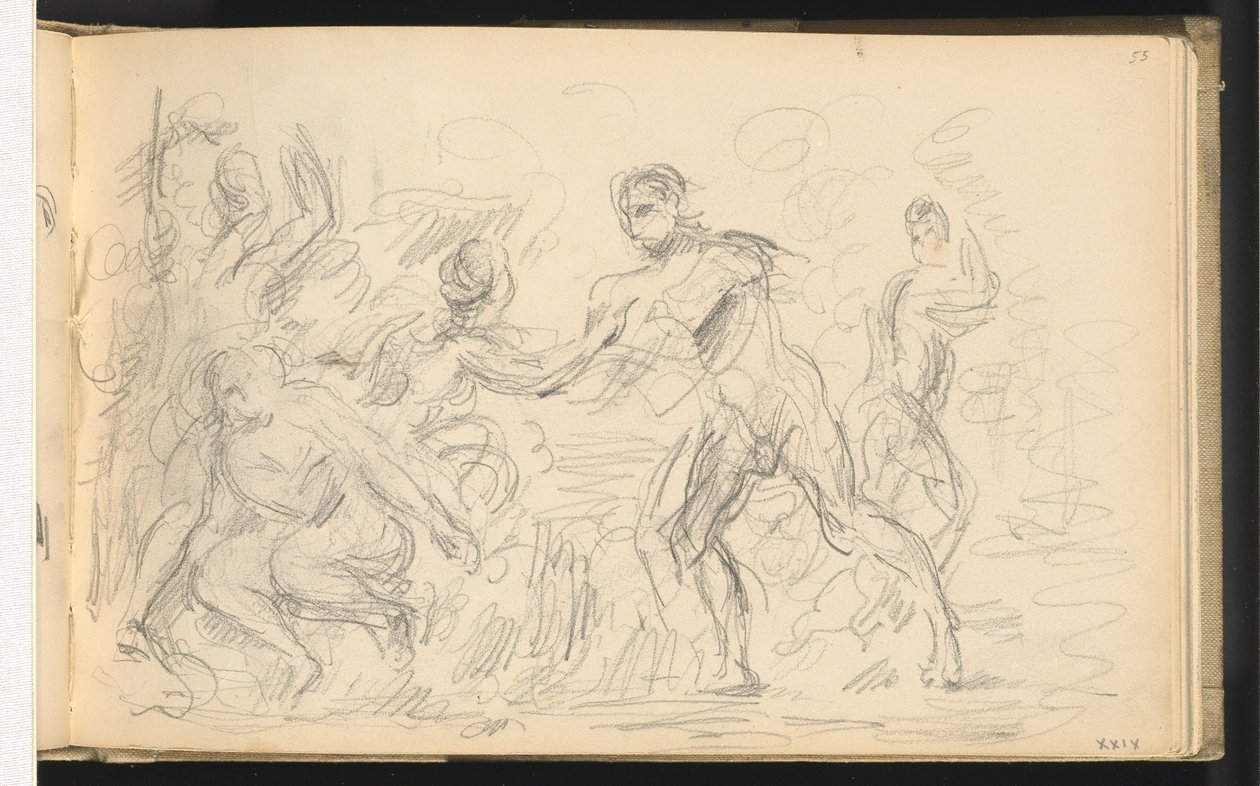 Tutkimus "The Judgement of Paris" tai "The Amorous Shepherd" tekijältä Paul Cézanne