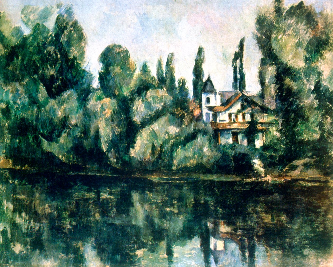 The Banks of the Marne, Villa joen rannalla, 1888. tekijältä Paul Cézanne