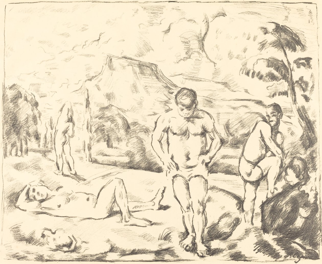 The Bathers (iso lautanen) tekijältä Paul Cézanne