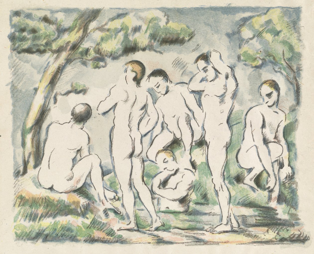 The Bathers (pieni lautanen) tekijältä Paul Cézanne