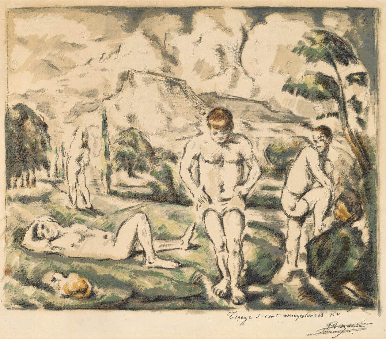 The Bathers Large Plate, 1896-1897. tekijältä Paul Cézanne