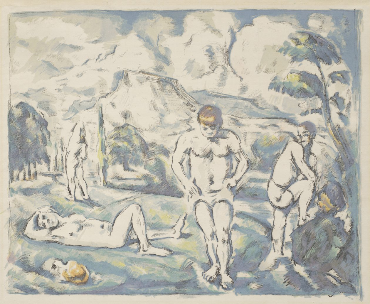 The Bathers: Suuri lautanen, 1898 tekijältä Paul Cézanne