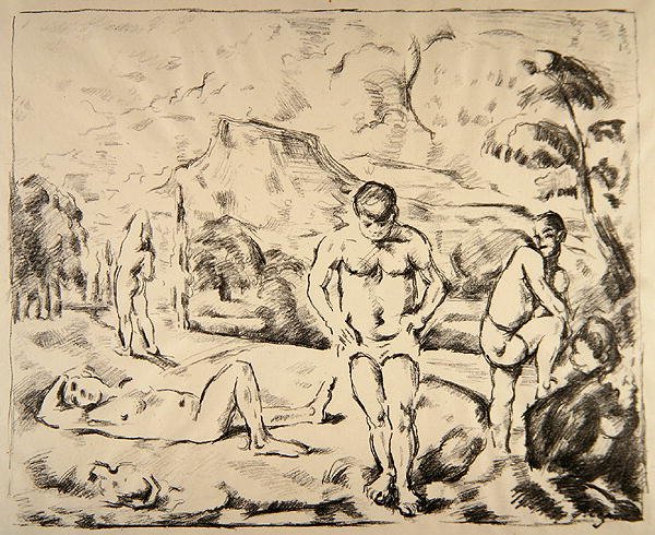 The Bathers, n. 1898 (litho) tekijältä Paul Cézanne