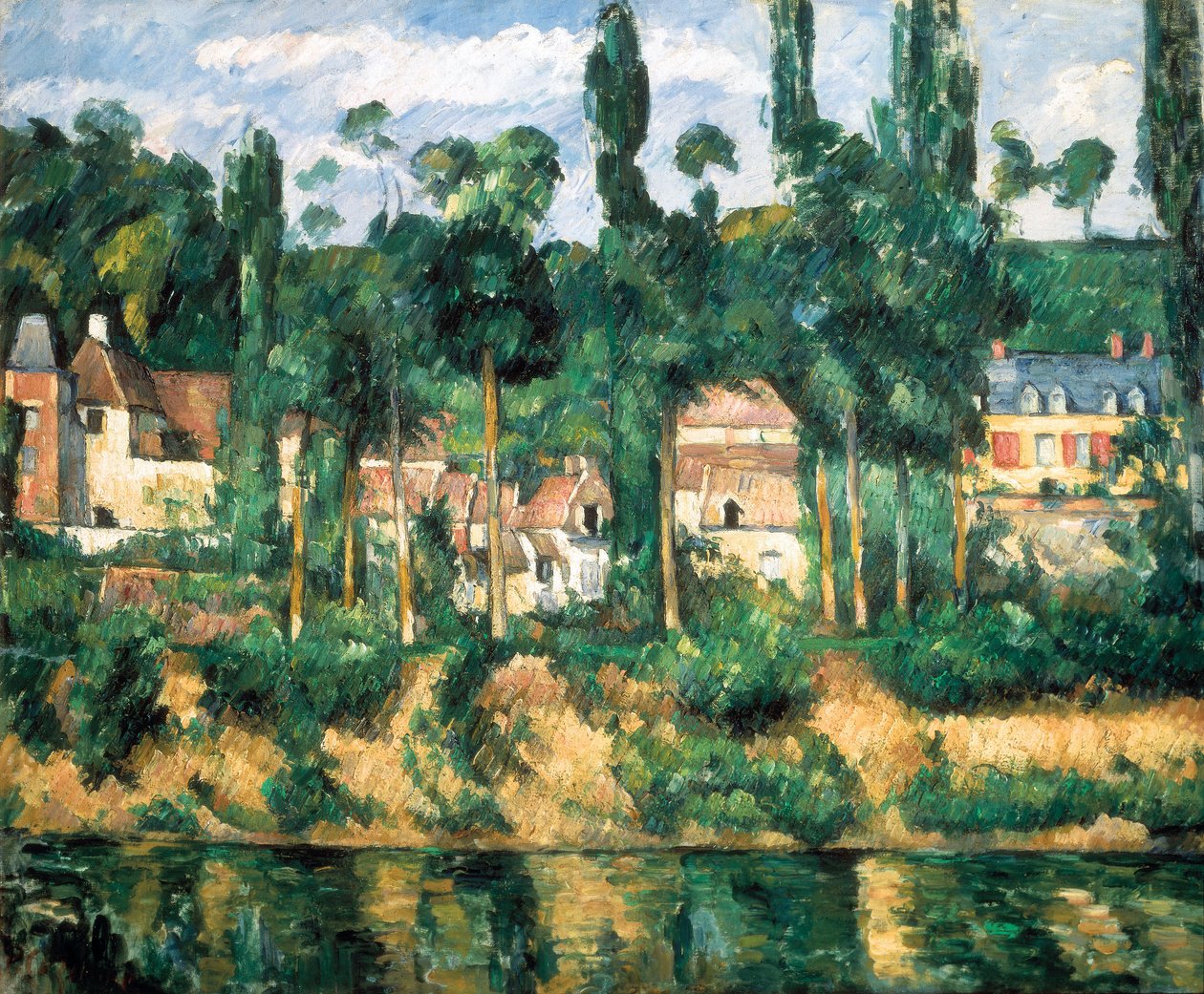 Chateau de Medan, n. 1880 (öljy kankaalle) tekijältä Paul Cézanne