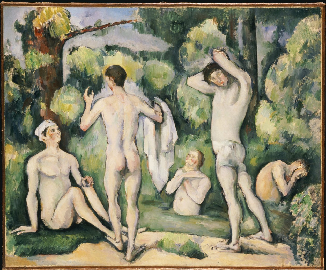 Viisi uimaria, n. 1880-82 tekijältä Paul Cézanne