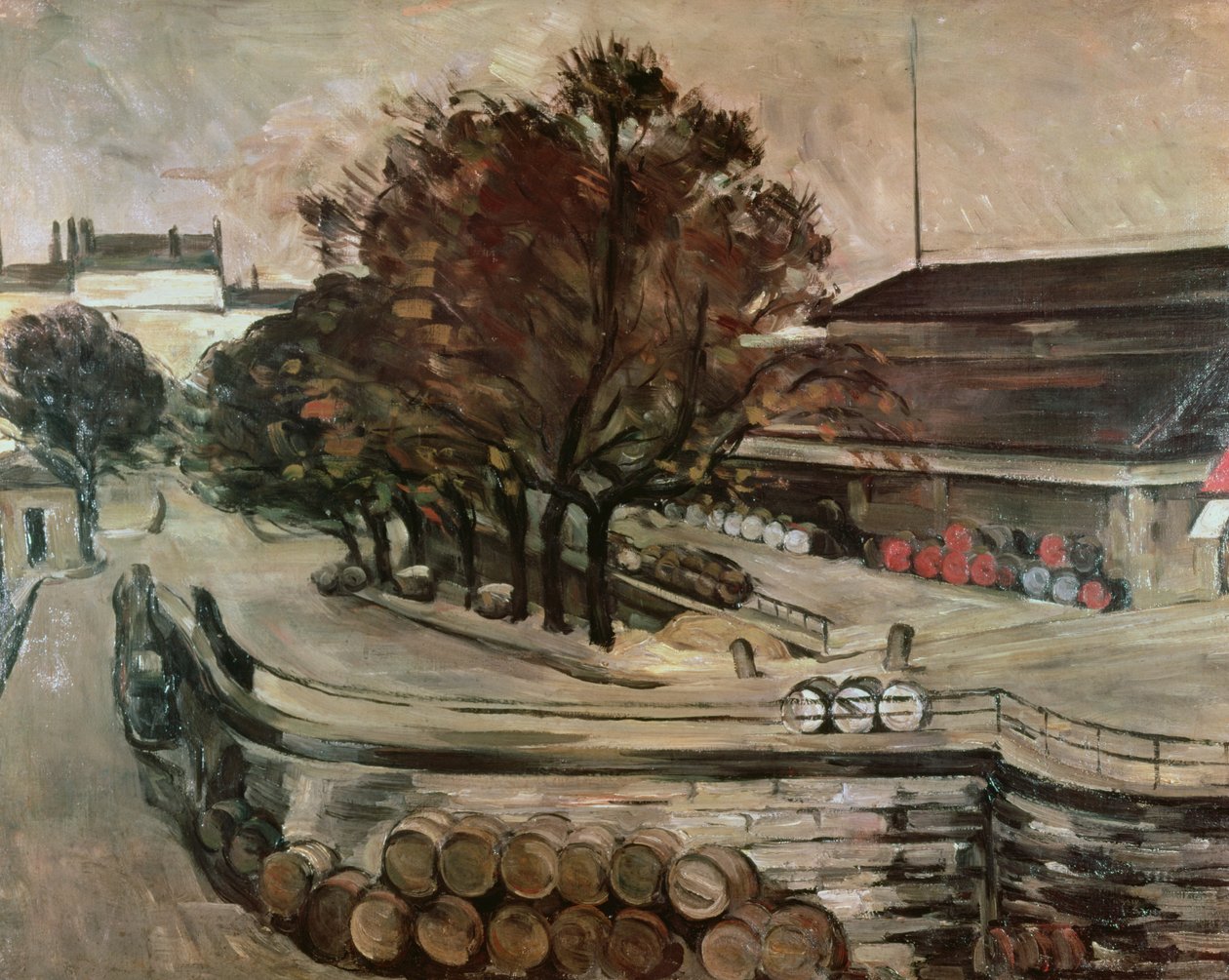 Halle aux Vins, katsottuna rue de Jussieulta, 1872 tekijältä Paul Cézanne