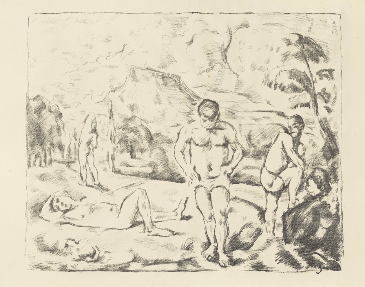 Suuret uimarit, 1896-97 tekijältä Paul Cézanne