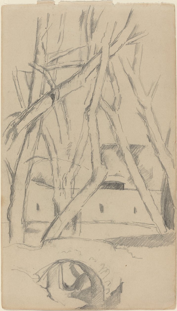 Pieni silta [recto], n. 1880. tekijältä Paul Cézanne